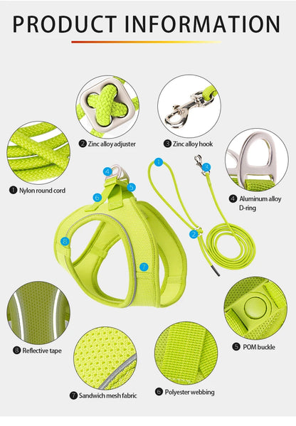 Dog Adjustable Reflective Puppy Cat Harness pet Vest®