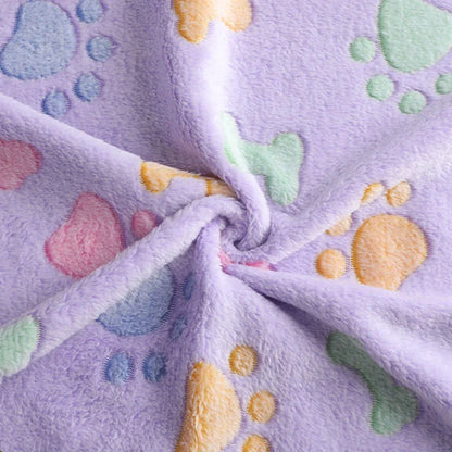 Winter Velvet Pet Sleeping Warm Blanket with Paw/Dot/Bone Pattern®