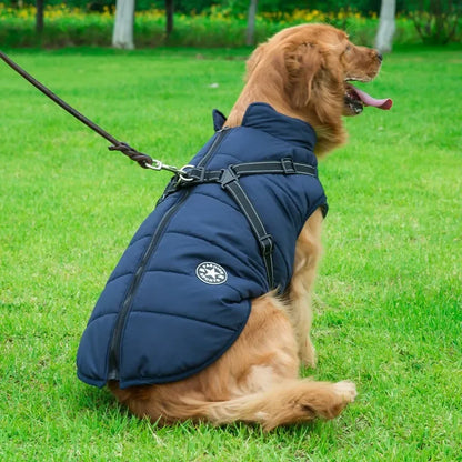 Large Pet Dog Jacket With Harness Winter Warm Dog Clothes®
