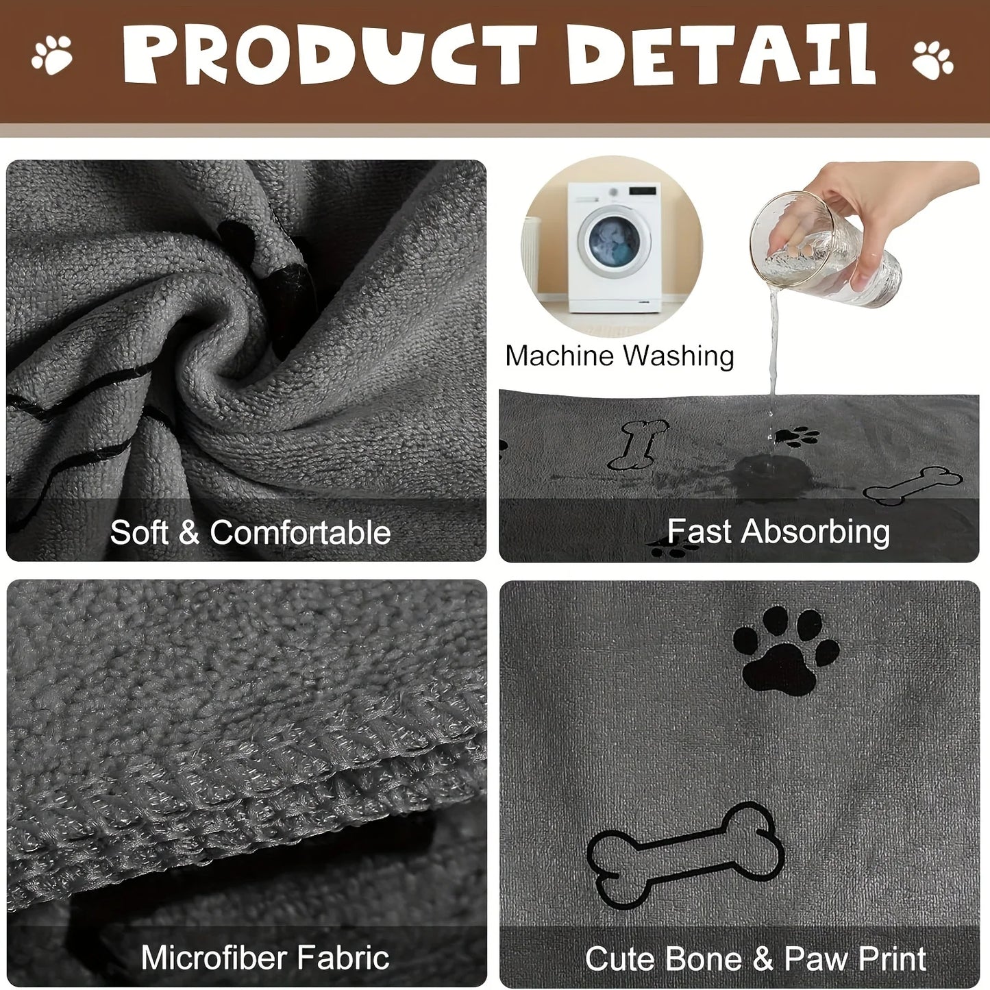Quick-Drying Microfiber Dog Towel Absorbent Pet Bath Product®