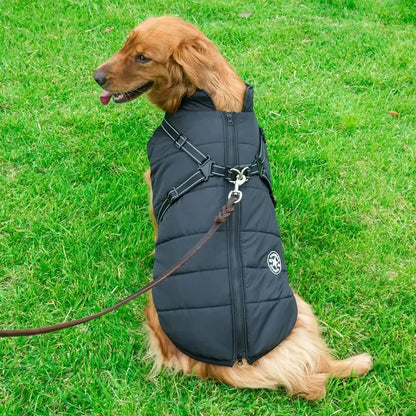 Large Pet Dog Jacket With Harness Winter Warm Dog Clothes®