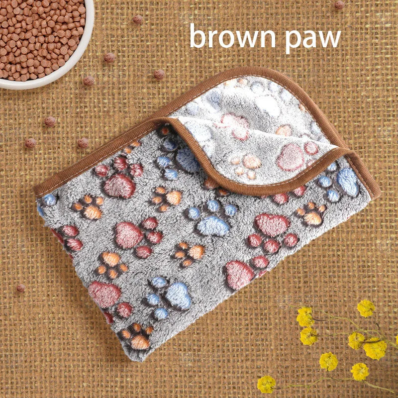 Winter Velvet Pet Sleeping Warm Blanket with Paw/Dot/Bone Pattern®