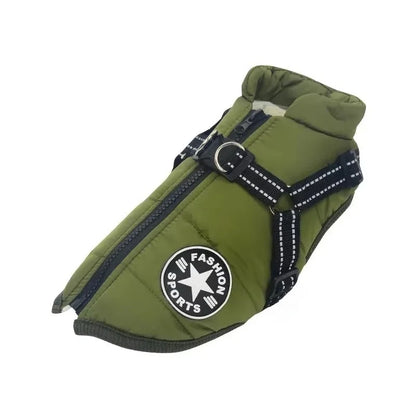 Large Pet Dog Jacket With Harness Winter Warm Dog Clothes®