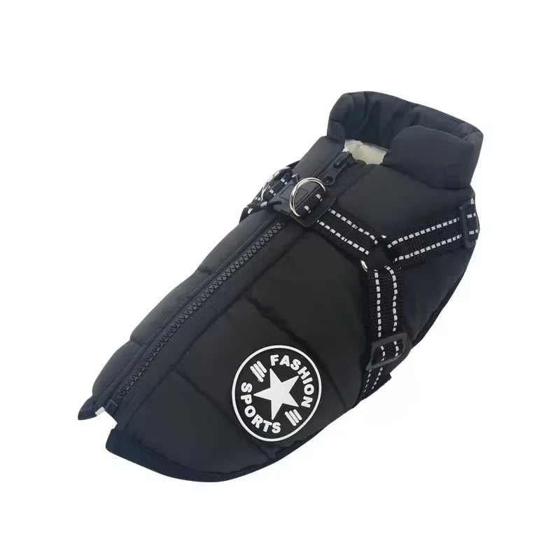Large Pet Dog Jacket With Harness Winter Warm Dog Clothes®
