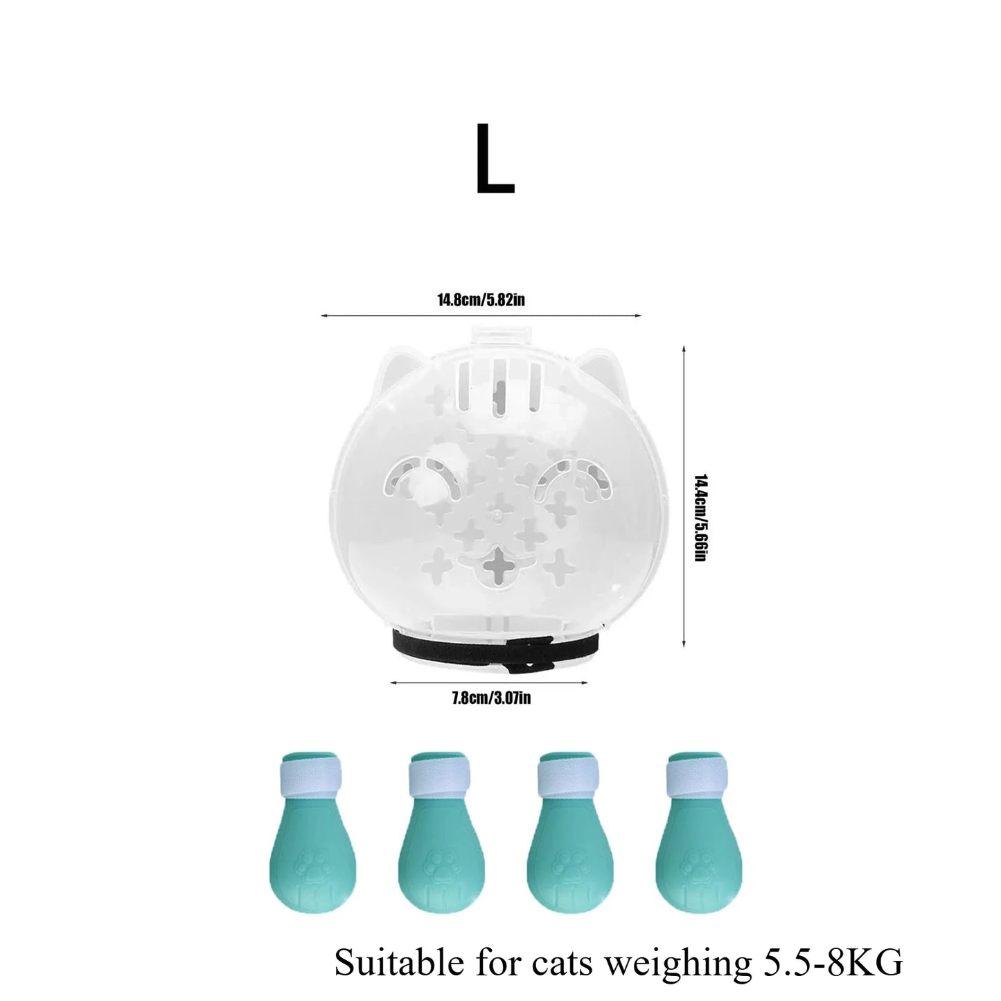 Cat Anti Bite Anti Licking Space Hood Breathable Helmet with 4 Silicone Paw Shoes®