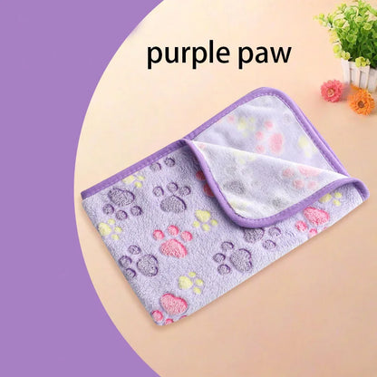 Winter Velvet Pet Sleeping Warm Blanket with Paw/Dot/Bone Pattern®