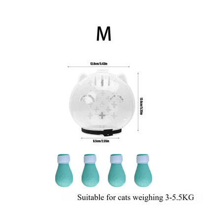 Cat Anti Bite Anti Licking Space Hood Breathable Helmet with 4 Silicone Paw Shoes®