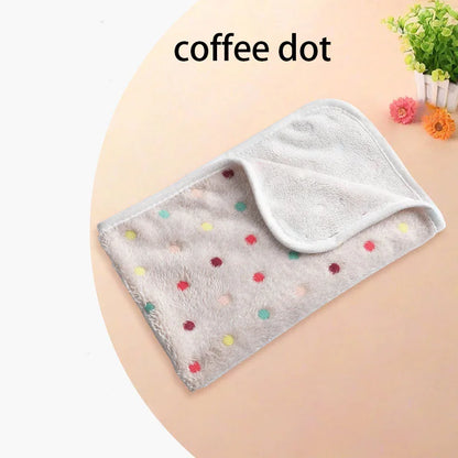 Winter Velvet Pet Sleeping Warm Blanket with Paw/Dot/Bone Pattern®