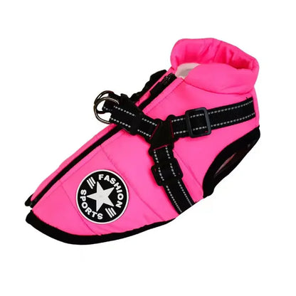 Large Pet Dog Jacket With Harness Winter Warm Dog Clothes®